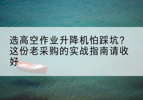 祥符高空作业升降机厂家推荐-选高空作业升降机怕踩坑？这份老采购的实战指南请收好